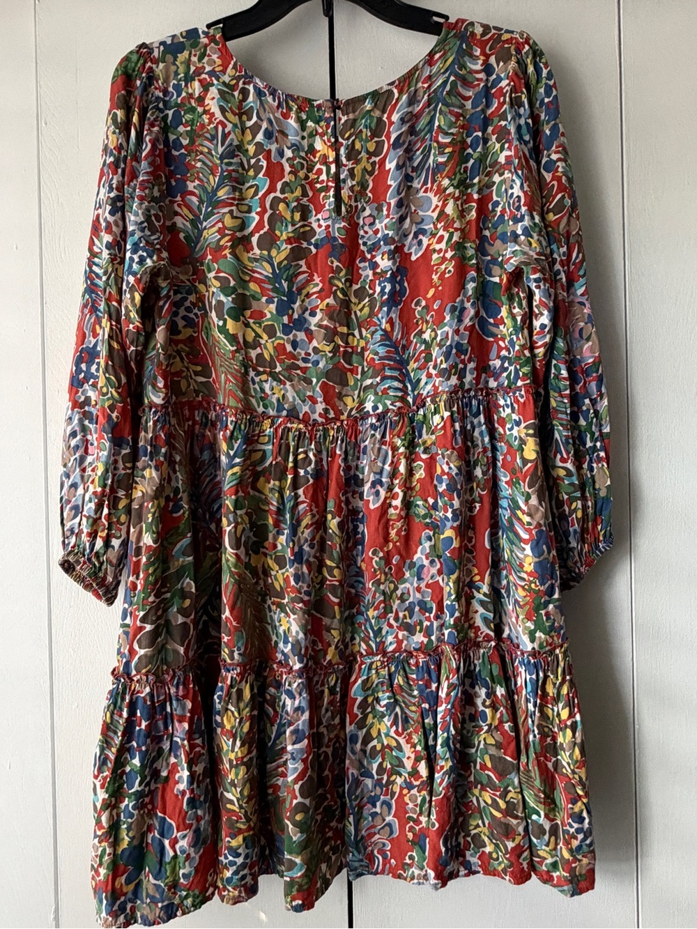 JODIFL Multicolor Floral Tiered Long-Sleeve Dress - Picture 4 of 4
